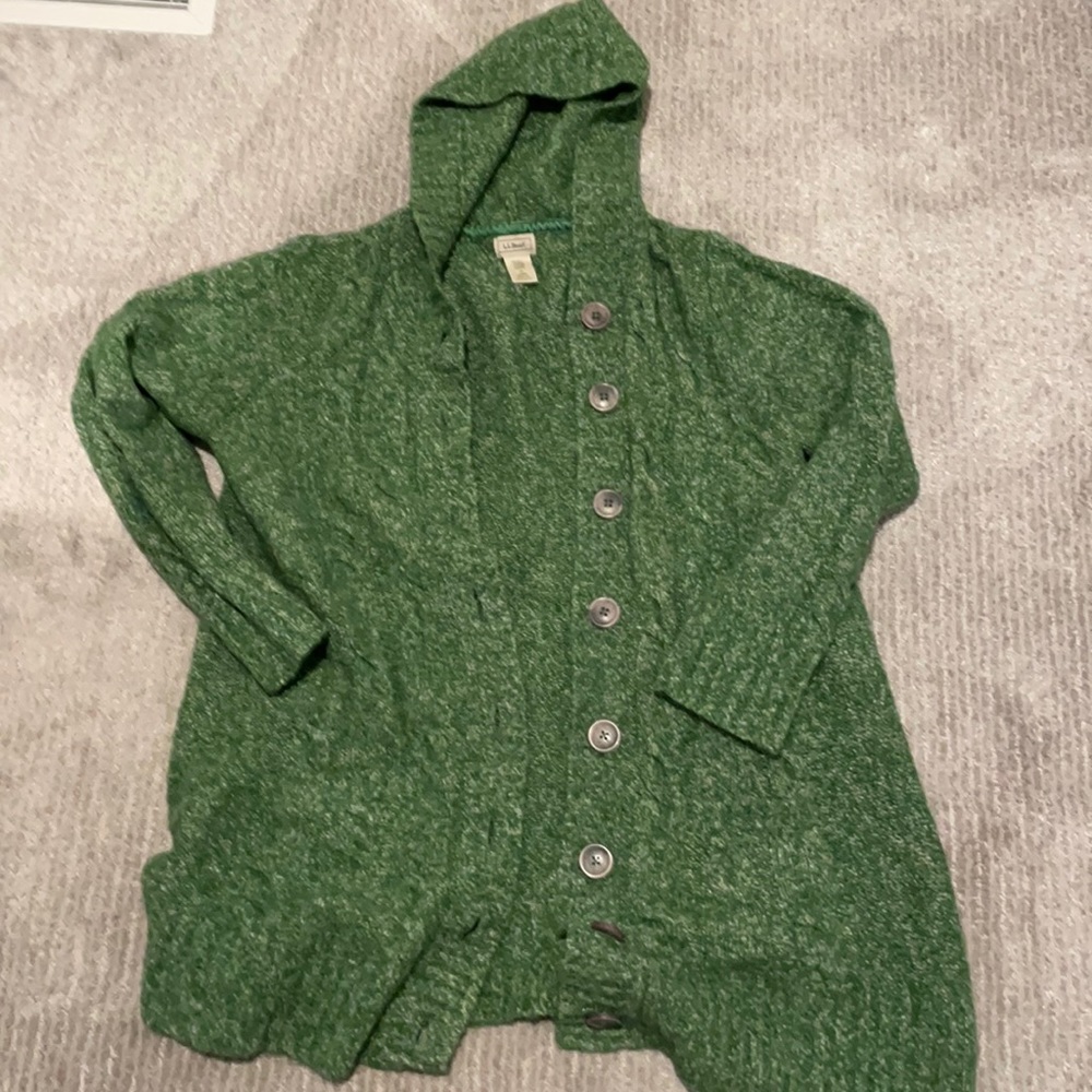 LL Bean hooded cardigan